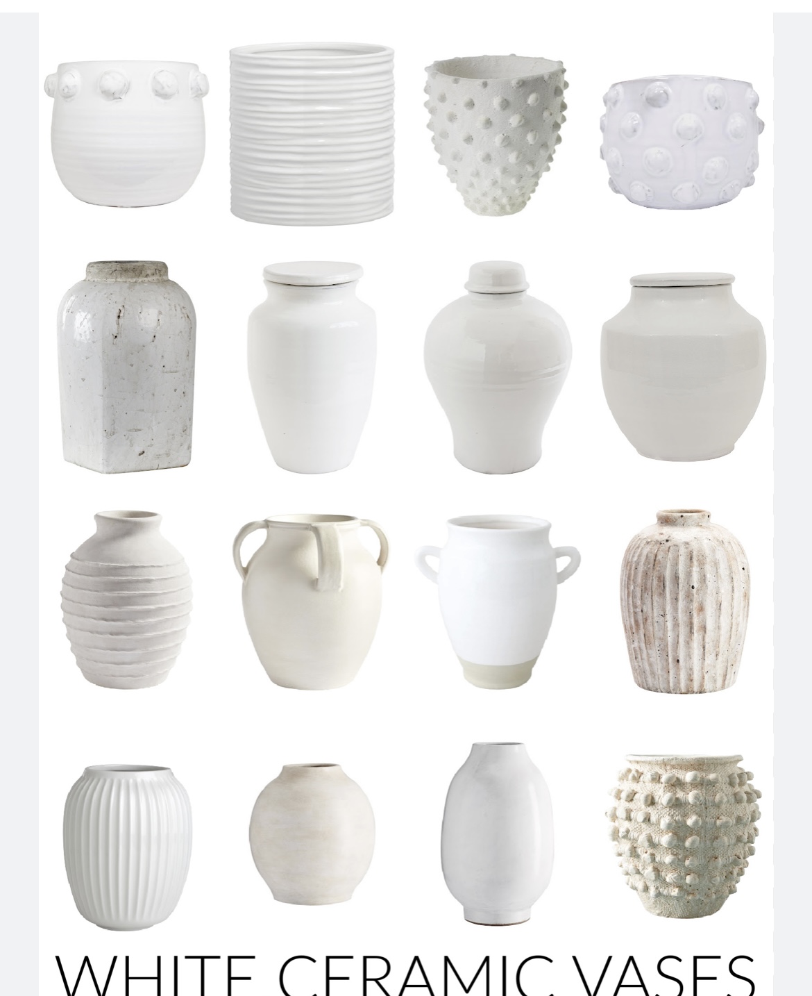 Different shapes of vases  