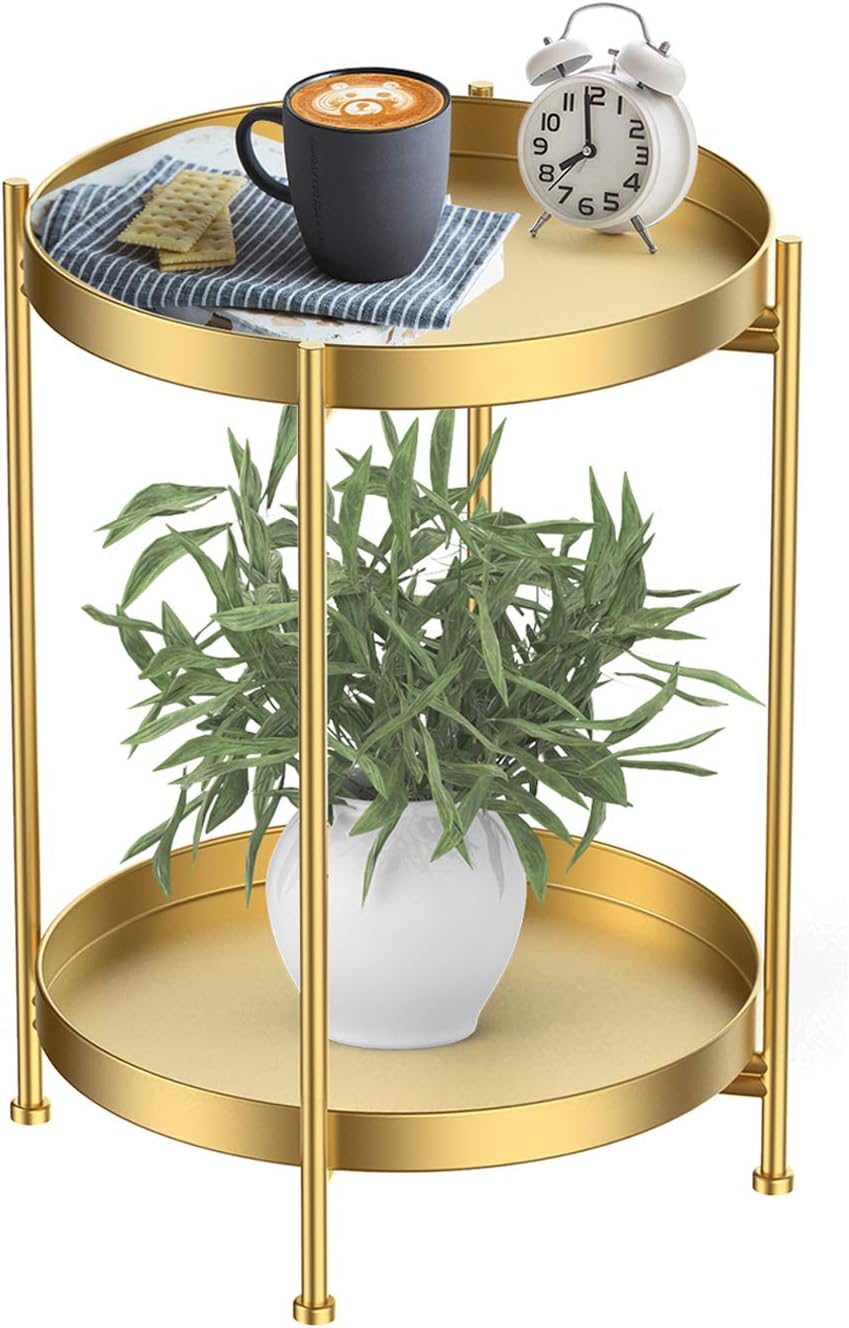 2 tier metal shelf. Preferably powder coated, Black Silver and copper. 12" Dia 24" height. 10 pieces